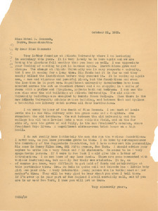 Letter from W. E. B. Du Bois to Mabel D. Hancock