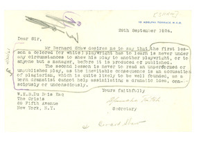 Letter from Blanche Patch to W. E. B. Du Bois