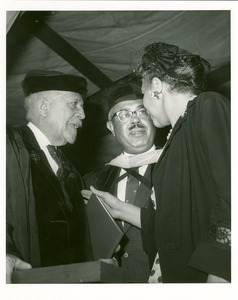 W. E. B. Du Bois and Shirley Graham Du Bois at Morgan State College graduation