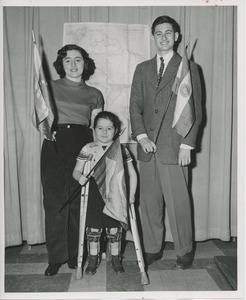 International visitors holding their national flags