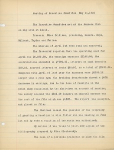 Meeting minutes of the Executive Committee for the Institute for Crippled and Disabled Men