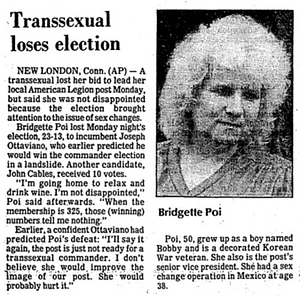 Transsexual Loses Election