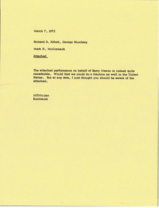 Memorandum from Mark H. McCormack to Richard R. Alford and George Blumberg