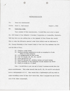 Memorandum from Mark H. McCormack to Mary Ann Badalamenti