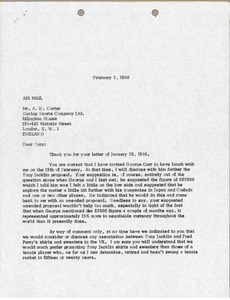 Letter from Mark H. McCormack to Dunlop Sports Company, Limited