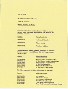 Memorandum from Judy A. Chilcote to Norm Shannon