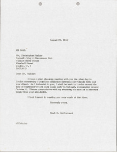 Letter from Mark H. McCormack to Christopher Fielder