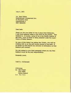 Letter from Mark H. McCormack to Jack Urlwin