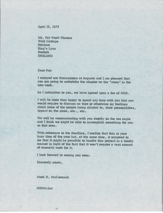 Letter from Mark H. McCormack to Pat Ward-Thomas