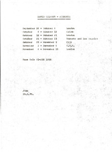 David Gilmour's Schedule