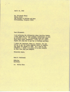 Letter from Mark H. McCormack to Elizabeth Sharp