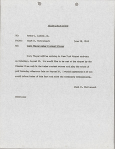 Memorandum from Mark H. McCormack to Arthur J. Lafave