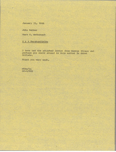 Memorandum from Mark H. McCormack to John Webber