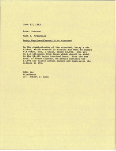 Memorandum from Mark H. McCormack to Peter Johnson