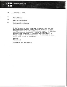 Memorandum from Mark H. McCormack to Doug Pirnie