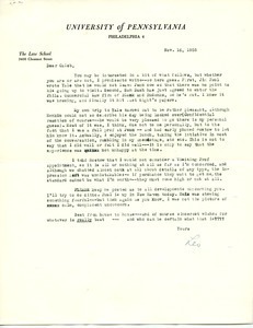 Letter from A. Leo Levin to Caleb Foote