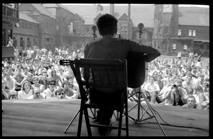 Bob Dylan performing on Porch #1, Newport Folk Festival