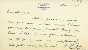 Letter from Frank Lyman to Howard A. Dalton