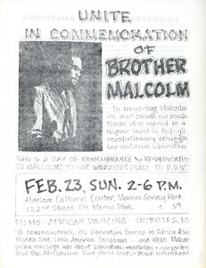 Unite in commemoration of Brother Malcolm