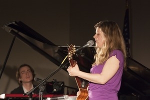 Dar Williams, performing at the First Congregational Church in Wellfleet, accompanied by Bryn Roberts on piano