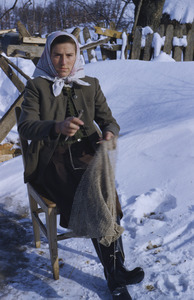 Knitting in the snow
