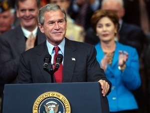 George W. Bush in Manchester, N.H.