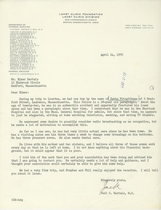 Letter from Carl C. Bartels to Elmer C. Bartels