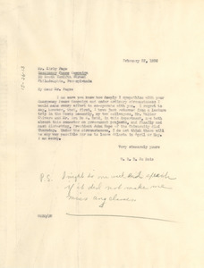 Letter from W. E. B. Du Bois to Emergency Peace Campaign