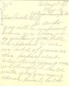 Letter from Mabel Burghardt Matthews to W. E. B. Du Bois