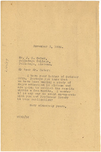 Letter from W. E. B. Du Bois to J. T. Cater