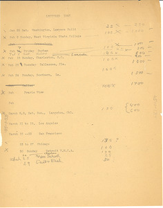 Proposed lectures and payments