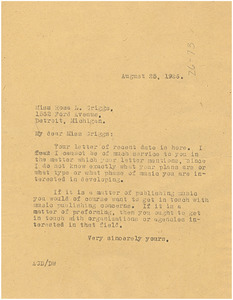 Letter from Augustus Granville Dill to Rosa L. Griggs