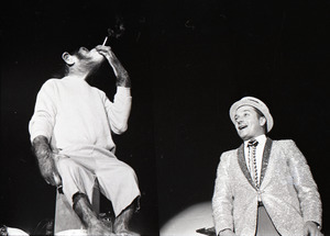 Chimpanzee vaudeville act opening for the Grateful Dead at Sargent Gym, Boston University: chimpanzee smoking a cigarette