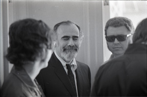 Duane Allman's funeral: Jerry Wexler (c) with two unidentified men