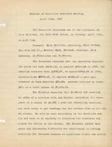 Meeting Minutes of the Executive Committee of the Institute for Crippled and Disabled Men