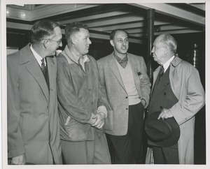 Jeremiah Milbank, Willis C. Gorthy, and others on boat ride