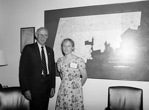 Congressman John W. Olver (right) with Karen Rice, National Peace Essay Contest winner