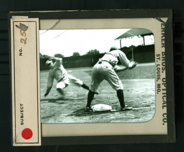 Leslie Mann Baseball Lantern Slide, No. 256