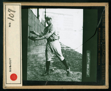Leslie Mann Baseball Lantern Slide, No. 107