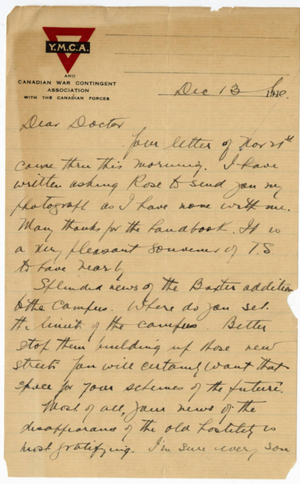 Letter from James S. Summers to Laurence L. Doggett (December 13, 1916)