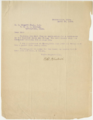 Letter from Everett R. Kontner to Laurence L. Doggett (April 26, 1918)