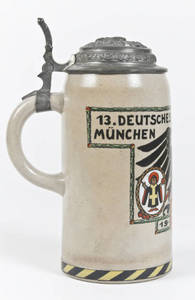 Stoneware stein commemorating the 1923 Munich Turnfest