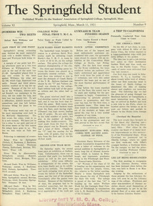 The Springfield Student (vol. 11, no. 9), March 11, 1921
