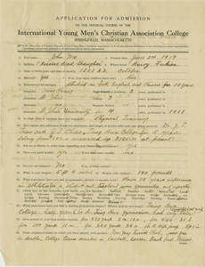 John Ma's SC Application (June 3, 1919)