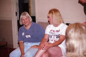 Dee McKellar and Melinda Whiteway at the 1997 International Conference on Transgender Law and Employment Policy