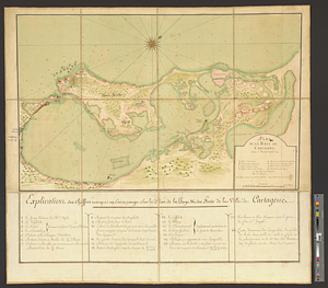 Plan de la baye de Cartagene dans l'Amérique