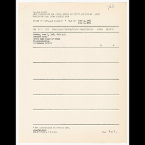 Agenda, minutes and attendance list for Grove Hall Board of Trade meeting on June 1, 1964