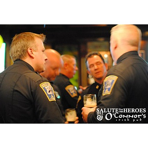 The Boston Police Gaelic Column of Pipe and Drums Enjoying Some Drinks at "Salute for Our Heroes"