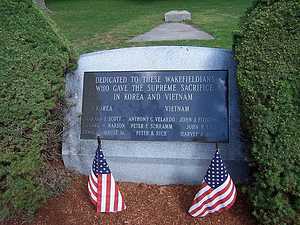 Korean War and Vietnam War memorial, Wakefield, Mass.