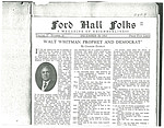 Ford Hall Forum Folks newsletter, vol. 2, no. 10, 12/28/1913